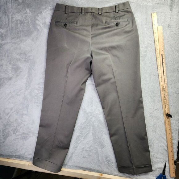 Brooks Brothers Pants Mens 37 x 30 Gray Advantage Eilliot Pleated Cotton Office - Picture 7 of 11